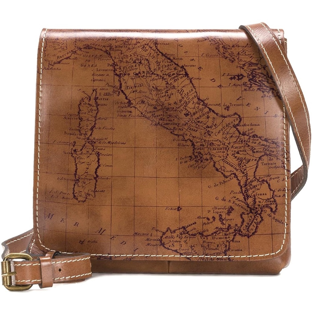 Patricia Nash Tan Leather Map Design Belt Bag